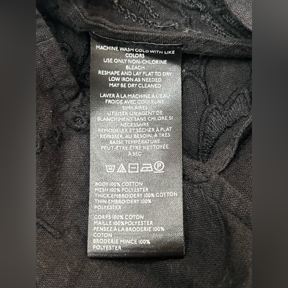 Free People Faded Gardens Tank, XS, FLAW, Black, Ties on Sides, Embroidered NWOT - Picture 5 of 10